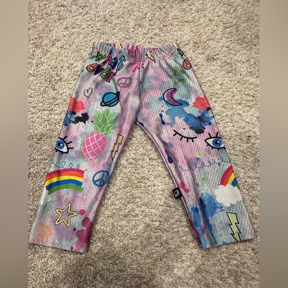Terez Kids Leggings with Colorful Graphic Print